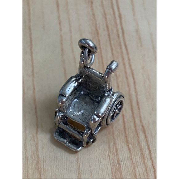 Wheelchair Sterling Silver Jewelry Charm - Picture 8 of 8